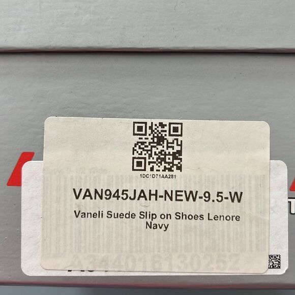 New Vaneli Suede Slip-on Shoes Lenore Navy Size 9.5 Wide - Picture 6 of 7